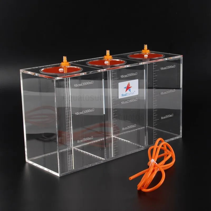 Marine Aquarium Overflow - Red Starfish 1.5L/2.5L/4.5L/5L/10L Transparent Acrylic Dosing