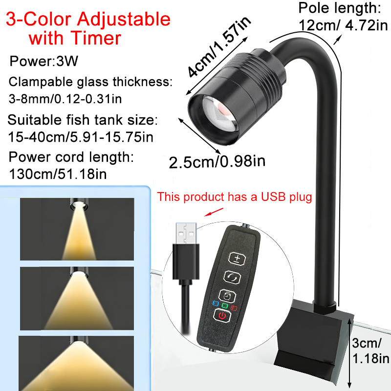 Marine Aquarium Led - 3W South American Aquarium Spotlight 3-Color