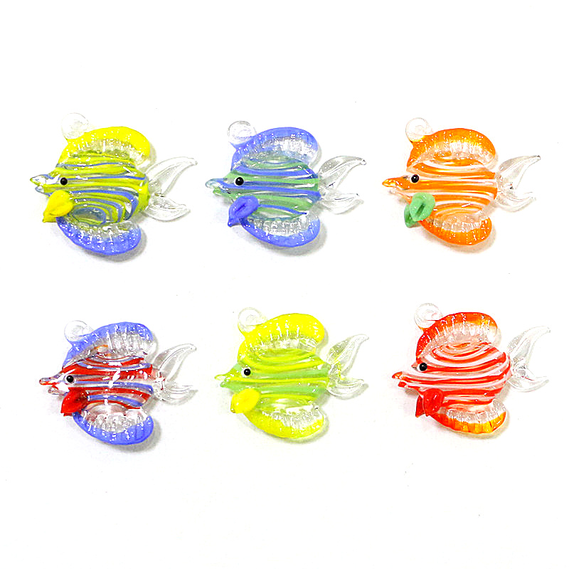 Aquarium And Marine - 2Pcs Mini Marine Fish Figurine Glass