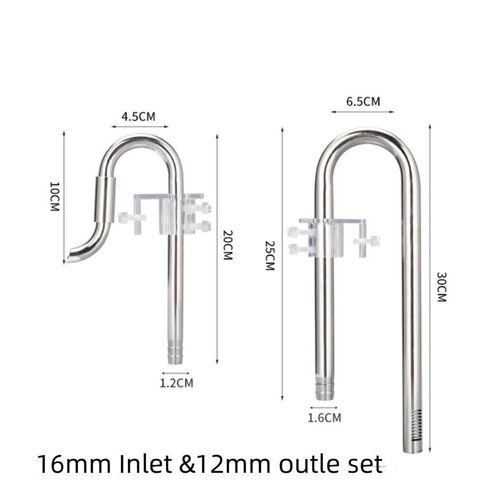 Marine Aquarium Overflow - Non-rust Inflow Outflow Pipe 12/16mm 360