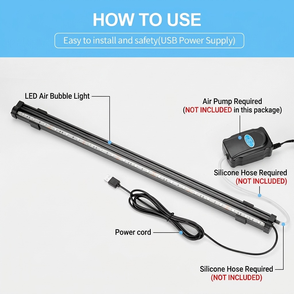 USB LED Aquarium Air Bubble Li - Marine Aquarium Led ulasan dan harga